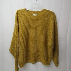 Knit Sweater in Mustard Yellow Pink Rose